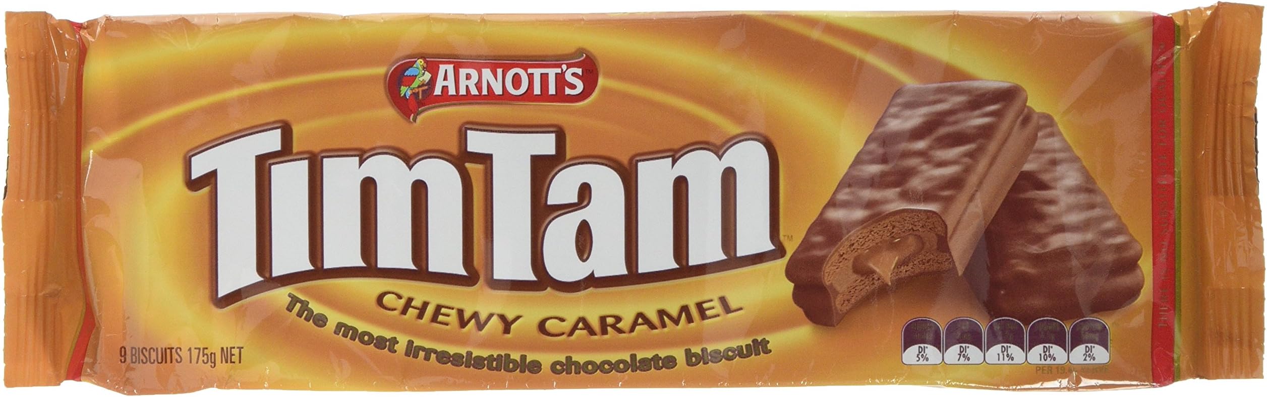 TimTams Arnott's Caramel 185 g, Pack of 2, TIMTAMSCC2#B