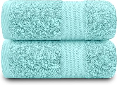 GC GAVENO CAVAILIA Fade Resistant Turquoise Bath Towels Set 2PK 700 GSM