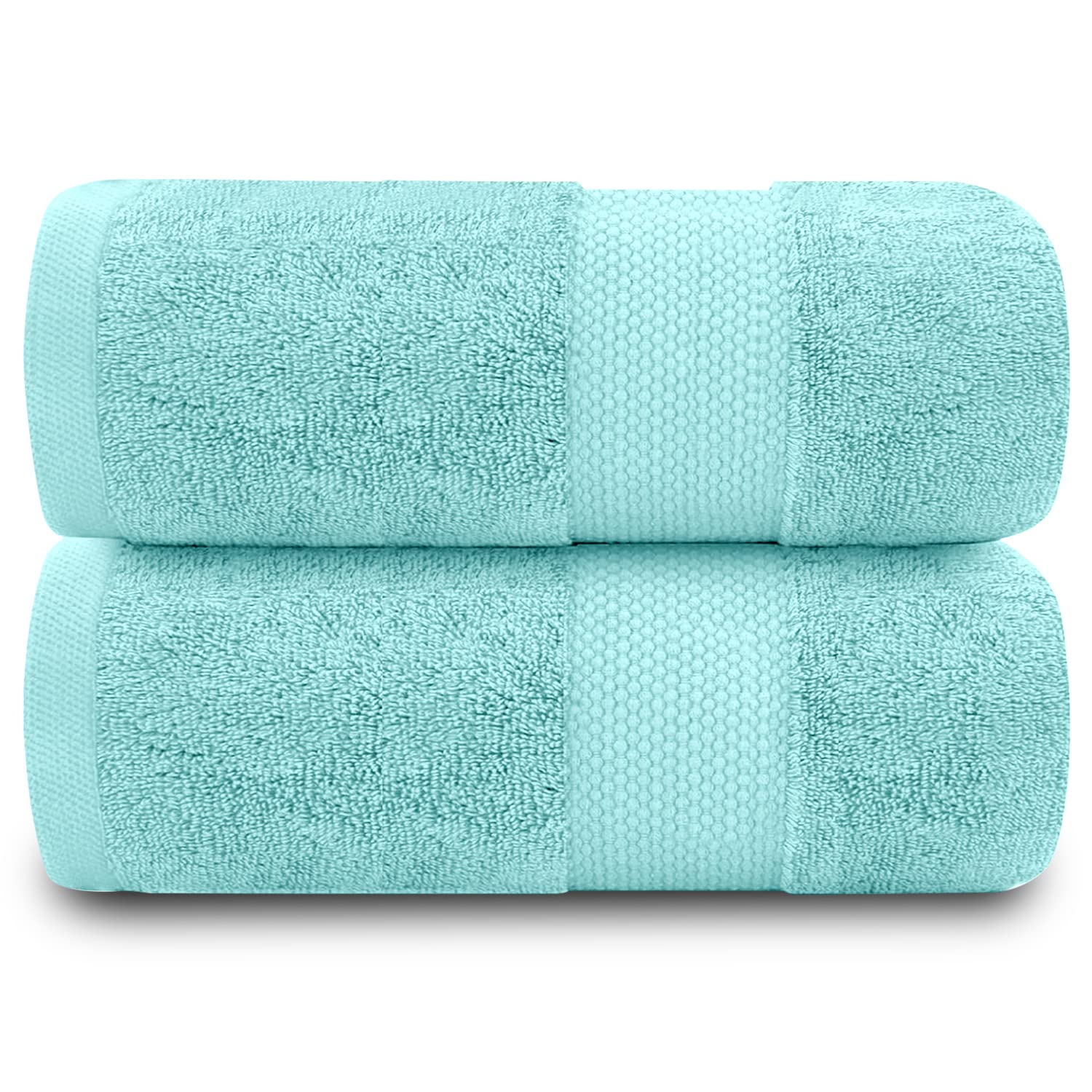 GC GAVENO CAVAILIA 100% Cotton Pack of 2 Bath Sheets, Premium Quality 700 GSM Fade Resistant Extra Absorbent Towels, Egyptian, Turquoise, 90x140 Cm