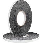Tatuo 2 Rolls Double Sided Foam Tape for Mounting,1/2 Inch by 50 Feet,Black | PE Foam Soft Sponge Adhesive, Heavy Duty for Picture Poster Hanging, DIY Craft Projects, Mounting Decor Items