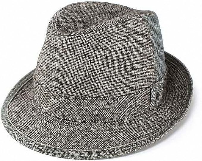 Amazon メンズ ハット ミラショーン イタリアブランド 秋冬 中折れ帽子 紳士 ソフトハット グレンチェック ヘリンボン ブラウン 60cm ハット 通販