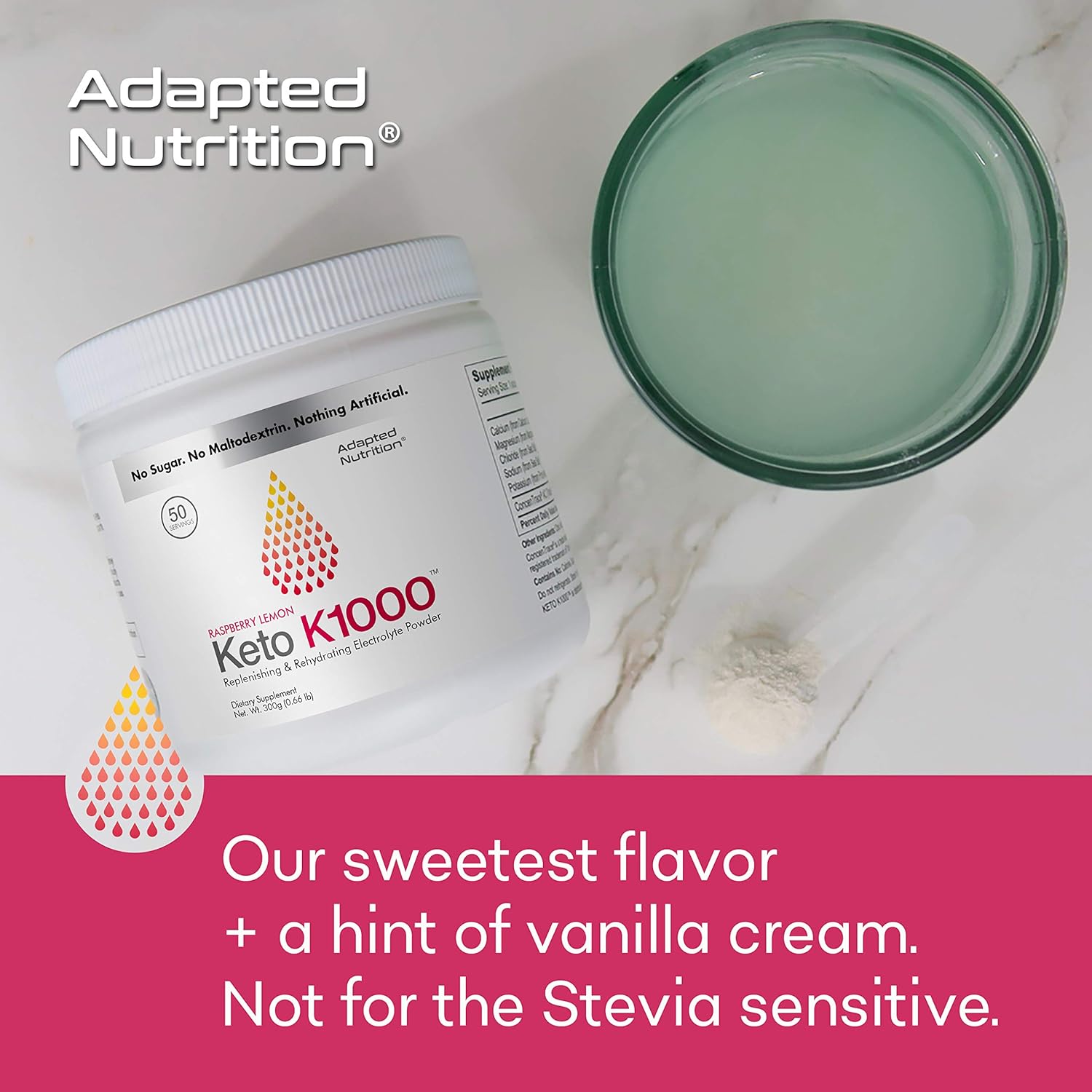 Keto K1000 Electrolyte Powder | Boost Energy & Beat Leg Cramps | No Maltodextrin or Sugar | No Ingredients from China | Amazing Raspberry Lemon | 50 Servings: Health & Personal Care