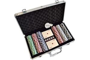 HAN'S DELTA Poker Chip Set 11.5 Gram for Texas Holdem, Blackjack, Casino Gambling with Aluminum Case, Cards, Dealer Button (Choose 300 or 500 Chips Set) (300 Chips Set)