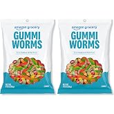 Amazon Grocery, Gummi Worms Candy, 8 Oz (Pack of 2)