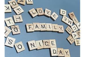 QIANFUN 100 pcs Wood Magnetic Letter Tiles Magnets | Big Large Square Wooden Alphabet Letters Tile Magnet Pieces for Fridge Refrigerator Wall | Fun Learning Decorative Game Board for Adults