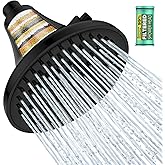 Homlord High Pressure Filtered Shower Head, One-Button Filter Replacement, Removes Chlorine & Impurities, Say Goodbye to Dry Skin & Frizzy Hair, 1-Minute Installation, Matte Black
