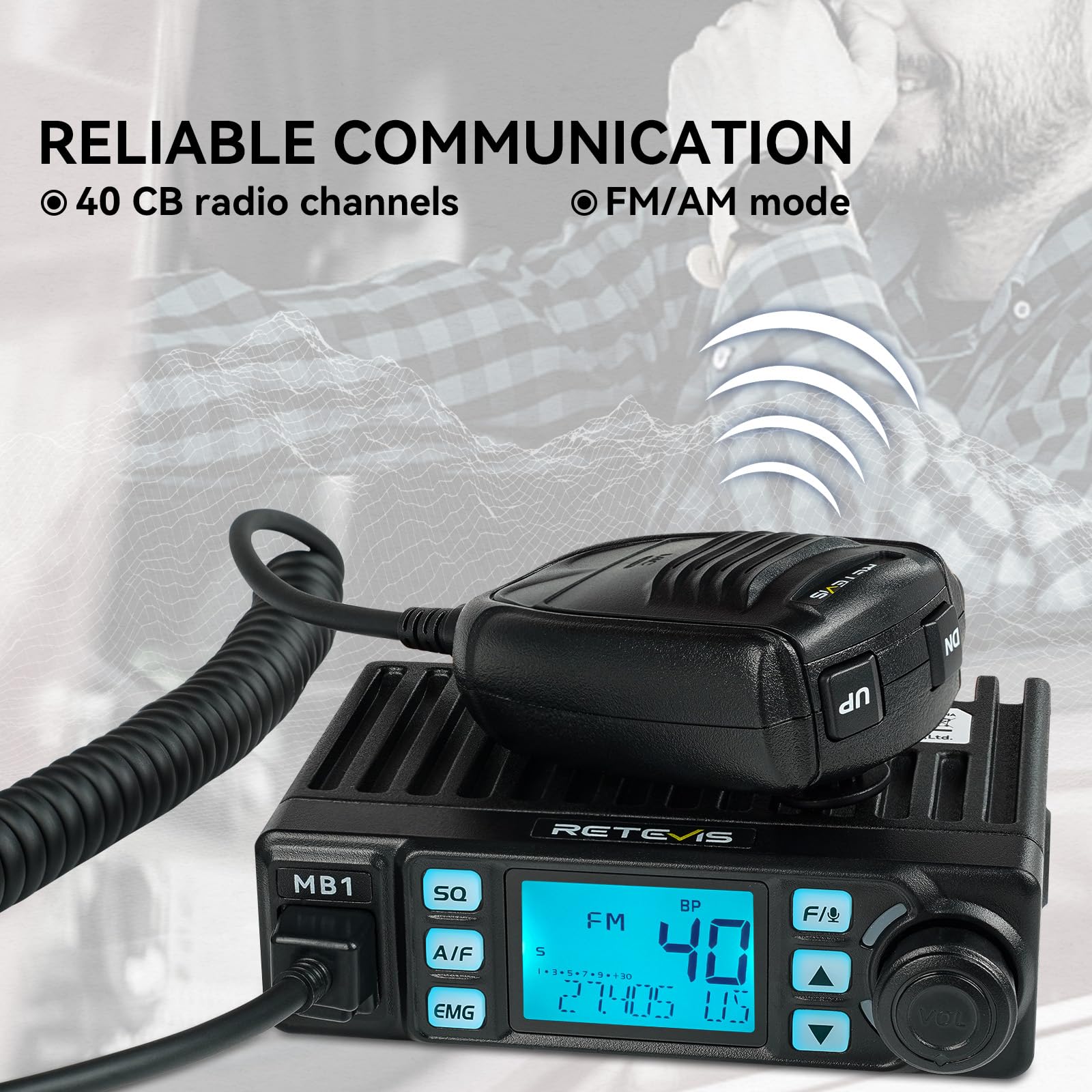 Retevis MB1 CB Radio, Handheld CB Radio With 45 Inch Mount CB