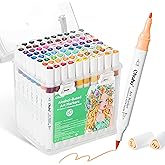 Ohuhu Alcohol Markers 80 Colors Brush&amp; Fine for Beginners Adults Coloring | Art Marker for Illustration Sketching, Dual Tips Alcohol-based Drawing Markers with Blender Storage Case, Great Value Pack