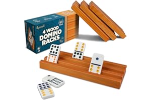 Queensell Domino Holders for Mexican Train - Domino Trays Set of 4 - Mexican Train Accessories - Domino Racks from Mexican Train Game
