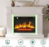 YITAHOME White 39" Free Standing Electric Fireplace Suite 7-Day Remote LED view 6