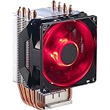 Amazon Basics Computer Cooling Fan with Cooler Master Technology, CPU Air Cooler, 4 Heat Pipes, RGB LED PWM, Aluminum Fins