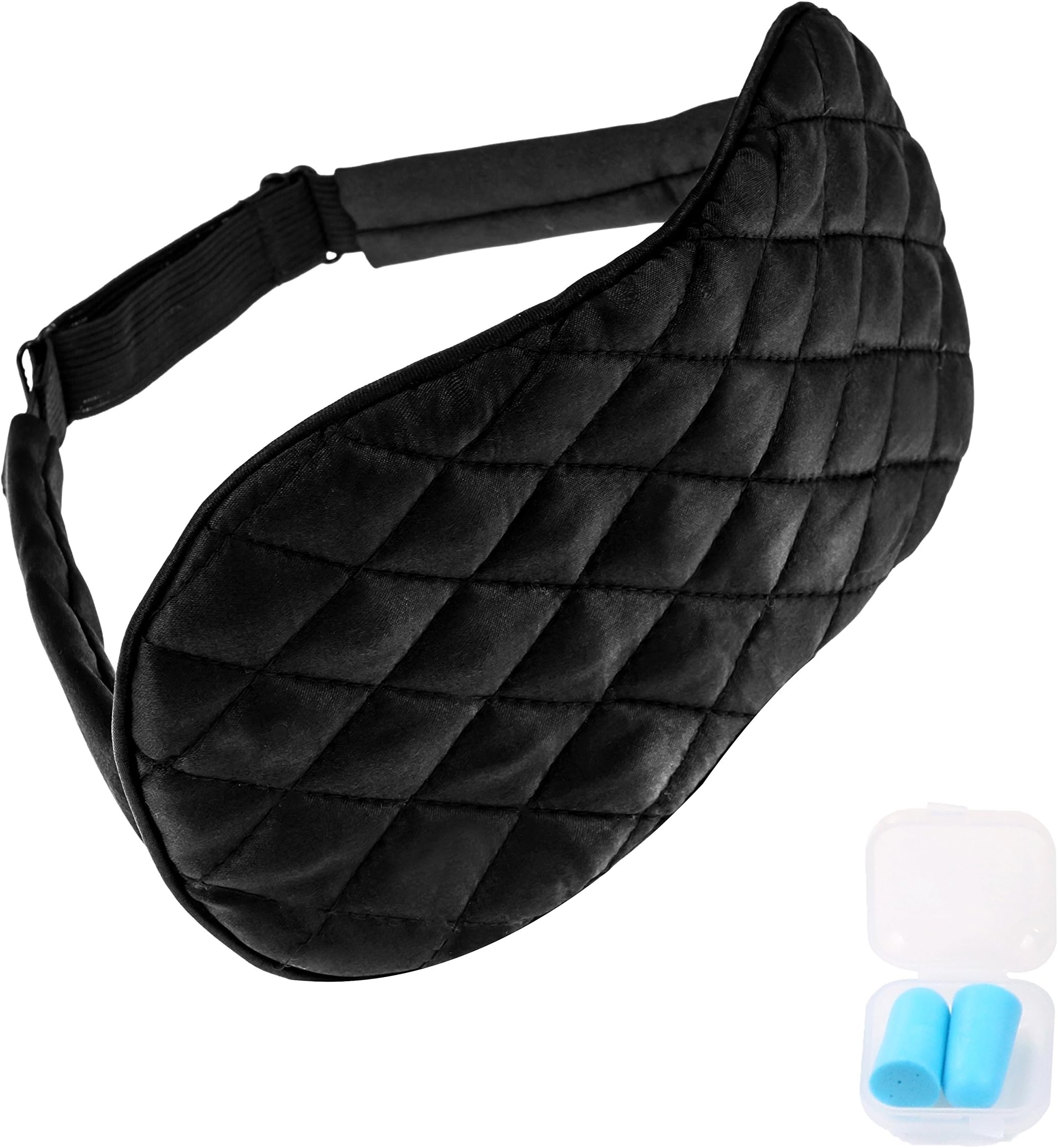 New Quilted Design Sleep Mask: #1 Recommended Eye Mask, Premium Soft Satin Material, Blackout Technology, Comfortable, Adjustable, Heavenly. Sleep Better Today, Sweet Slumber