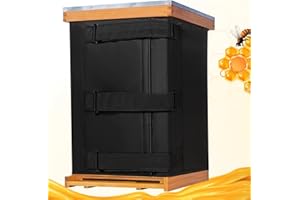 GOCOHHI Winter Bee Hive Wrap for 8 & 10 Frame Hives, Adjustable Beehive Winter Protection Cover for 2 Deep Boxes & 1 Medium Box, 600D Oxford Insulated Waterproof Warm Bee Hive Insulation Wrap, 82'' x 23.7''