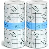 Tondiamo 2 Pieces Transparent Stretch Adhesive Bandage Waterproof Bandage Clear Adhesive Bandages Dressing Tape (4 Inch x 10.94 Yard)