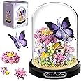 HI-REEKE Flower Butterfly Bouquet Building Block Set, Micro Mini Botanical Building Toy for Women-582 PCS