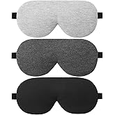 ALASKA BEAR 3 Pack Sleep Eye Masks Organic Cotton Cool Bamboo | 100% Light Blocking, Lightweight for Home or Travel Use