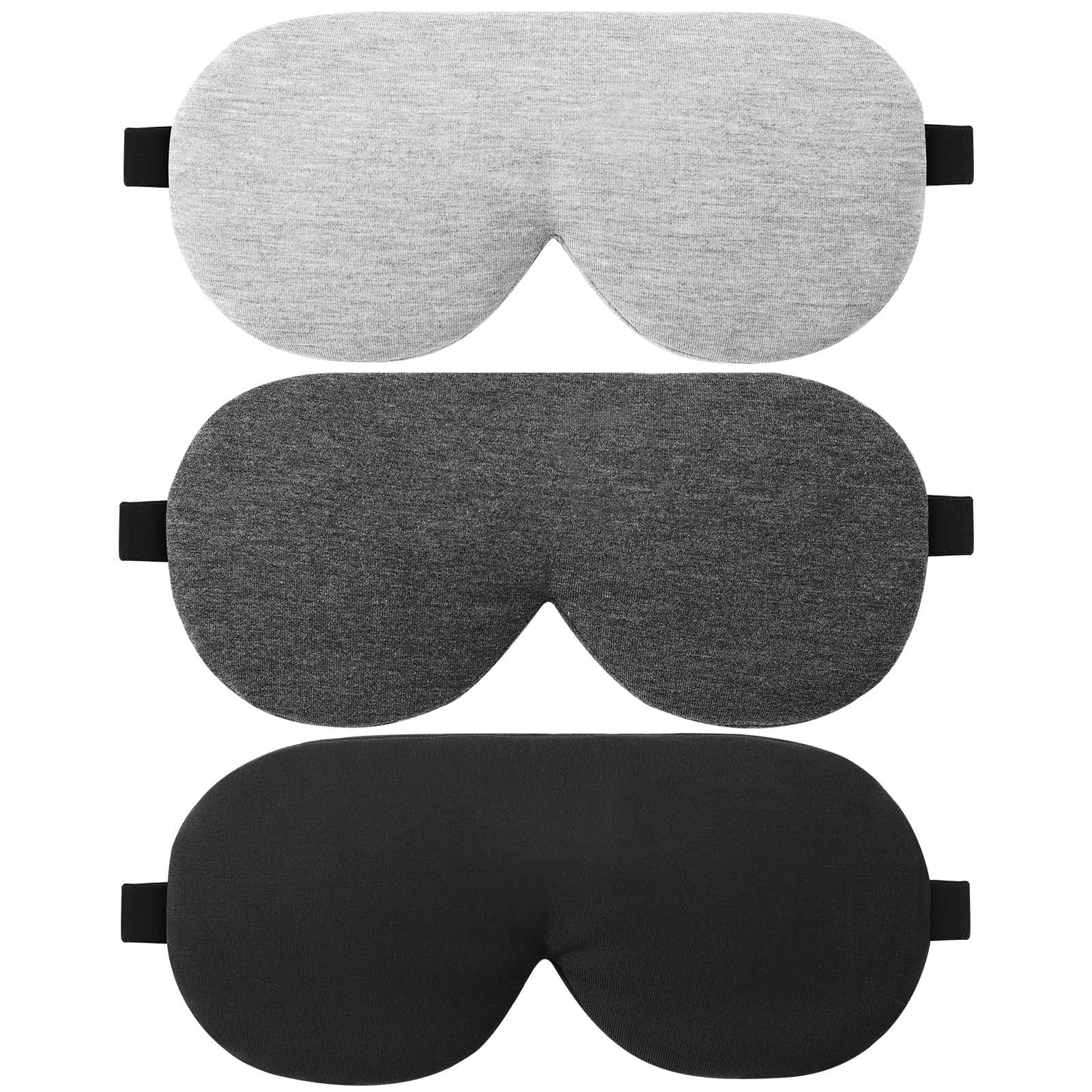 Photo 1 of ALASKA BEAR 3 Pack Sleep Eye Masks Organic Cotton Cool Bamboo - Nose Covering for 100% Light Blocking, Lightweight for Home or Travel Use (Black, Grey, Silver)