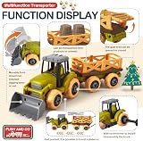 BUYGER Farm Animals Toy Set Truck House Fence for Toddlers 3-5 Years Old Kids view 2