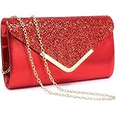 Dasein Women Evening Bags Formal Clutch Purses for Wedding Party Prom Handbags with Shoulder Strap and Glitter Flap | Formal, Wedding Party, Prom, with Shoulder Strap, Glitter Flap, Formal
