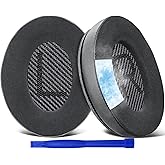 SoloWIT Cooling-Gel Replacement Ear Pads for Bose QuietComfort 35 (QC35) and Quiet Comfort 35 II (QC35 II) Over-Ear Headphones, Earpads Cushions with Ice Silk Fabric - Black