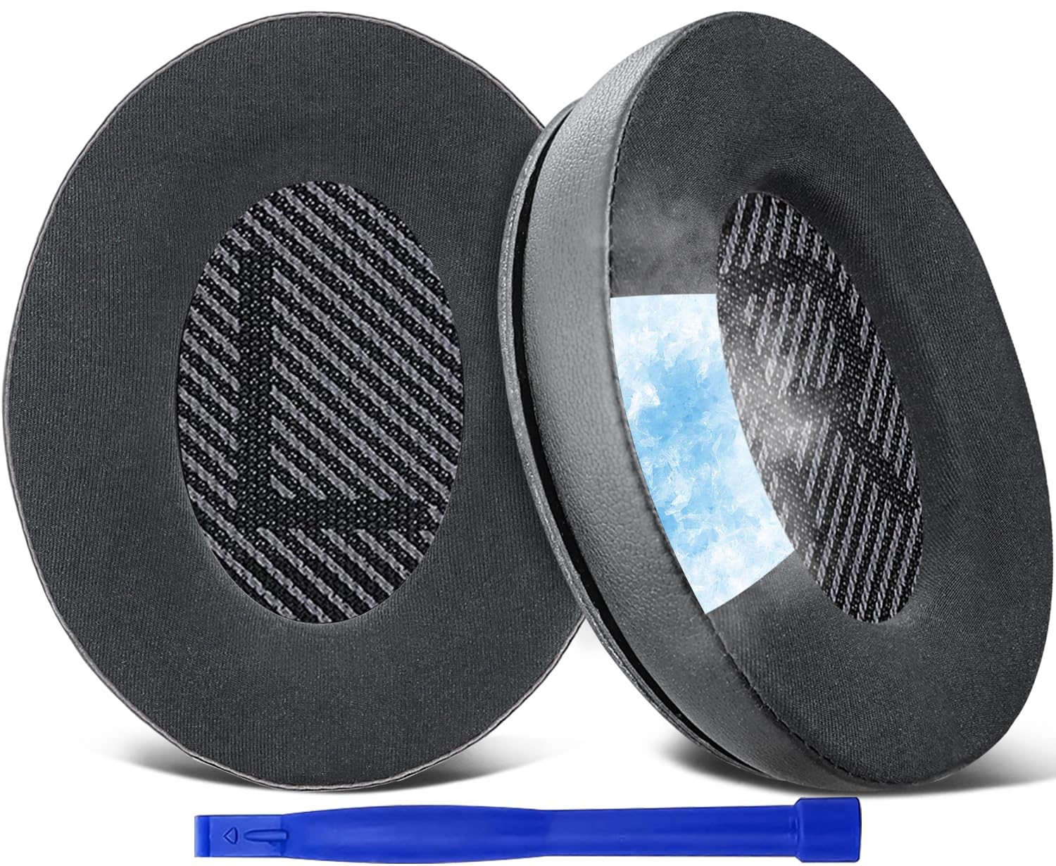 SoloWIT Cooling-Gel Ear Pads Cushions Replacement, Earpads for Bose QuietComfort 35 (QC35) and Quiet Comfort 35 II (QC35 II) Over-ear Headphones, Noise Isolation Foam - QC35 CG Black