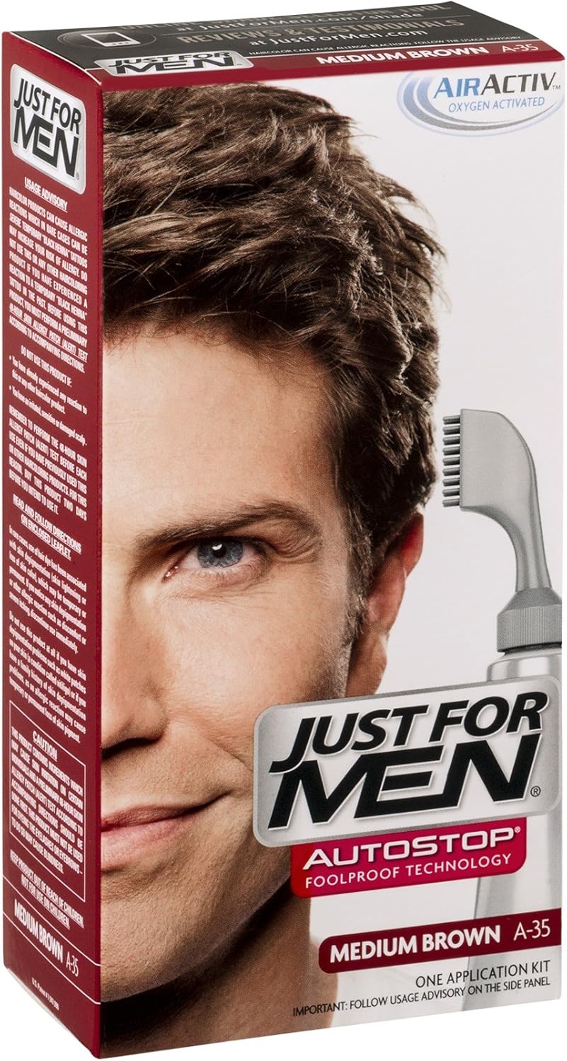 Just For Men Autostop Men S Comb In Hair Color Medium Brown Pack