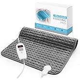 MASVIS Heating Pad for Back, 24"x20" Large Heat Pad for Period Cramps/Neck/Shoulders/Body Pain Relief, Electric Heated Pad with 6 Heat Settings, 2H Auto-Off, Moist Dry Heat, Gifts for Women Mom, Gray