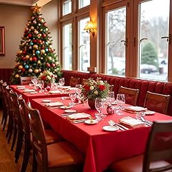 sancua Red Tablecloths for 8 Foot Rectangle