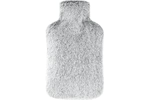 DICEVER Hot Water Bottle with Luxury Cosy Faux Fur Cover, 2L Leakproof Hot Water Bag for Neck, Shoulder Pain Relief, Hot and 