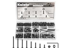 KALOTE Metric Screws Assortment, 420 Pcs M4 Screw Kit, Suitable for 3D Printer DIY, M4*6mm/8mm/12mm/16mm/20mm/25mm/30mm/40mm 10.9 Grade Alloy Steel Hex Button Head Cap Bolts Nuts Kit with 1Pcs Allen Wrench