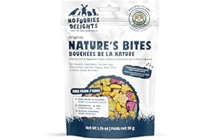 No Furries Delights Treats, 100% All Natural Mini Bites for Rabbit Hamster Guinea Pig Chinchilla Pet Rat Mice Gerbil Bird Hea