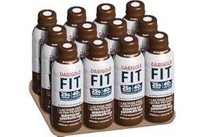 Darigold FIT High Protein Milk 2 Percent - Ultra-Filtered, Low Fat, Lactose Free - 25g Protein, 40% Less Sugar - 14oz Bottles, 12 Pack (Chocolate Milk)
