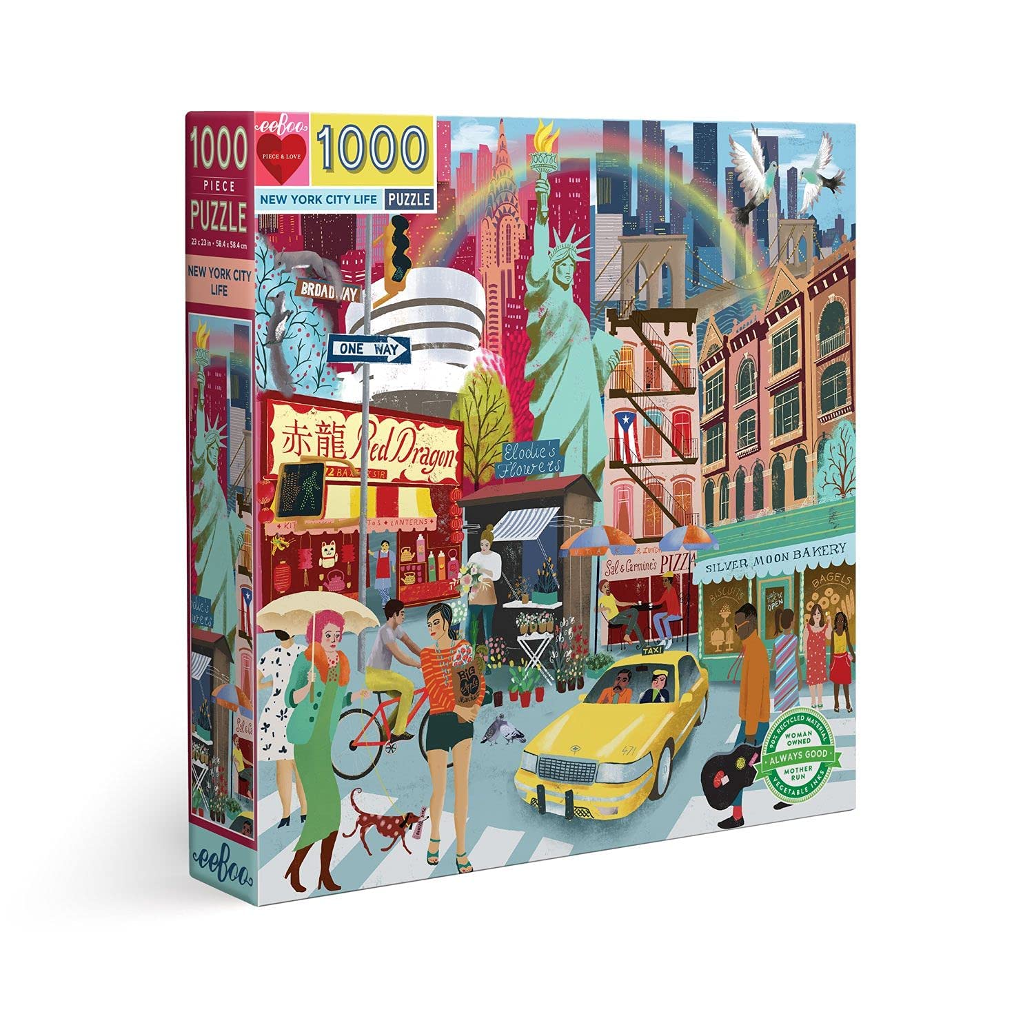 eeBoo Piece and Love New York Life 1000 piece square adult Jigsaw Puzzle