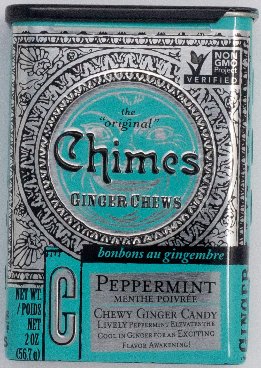 Chimes All Natural Peanut Butter Ginger Chews 2 oz Tin