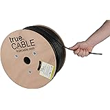 trueCABLE Cat6 Direct Burial, 1000ft, Waterproof, Outdoor Rated CMX, Black, 23AWG Solid Bare Copper, 550MHz, ETL Listed, Unsh
