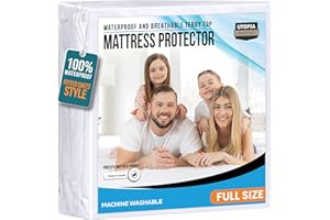 Utopia Bedding Waterproof Mattress Protector Full/Double Size, Premium Terry Mattress Cover 200 GSM, Breathable, Fitted Style