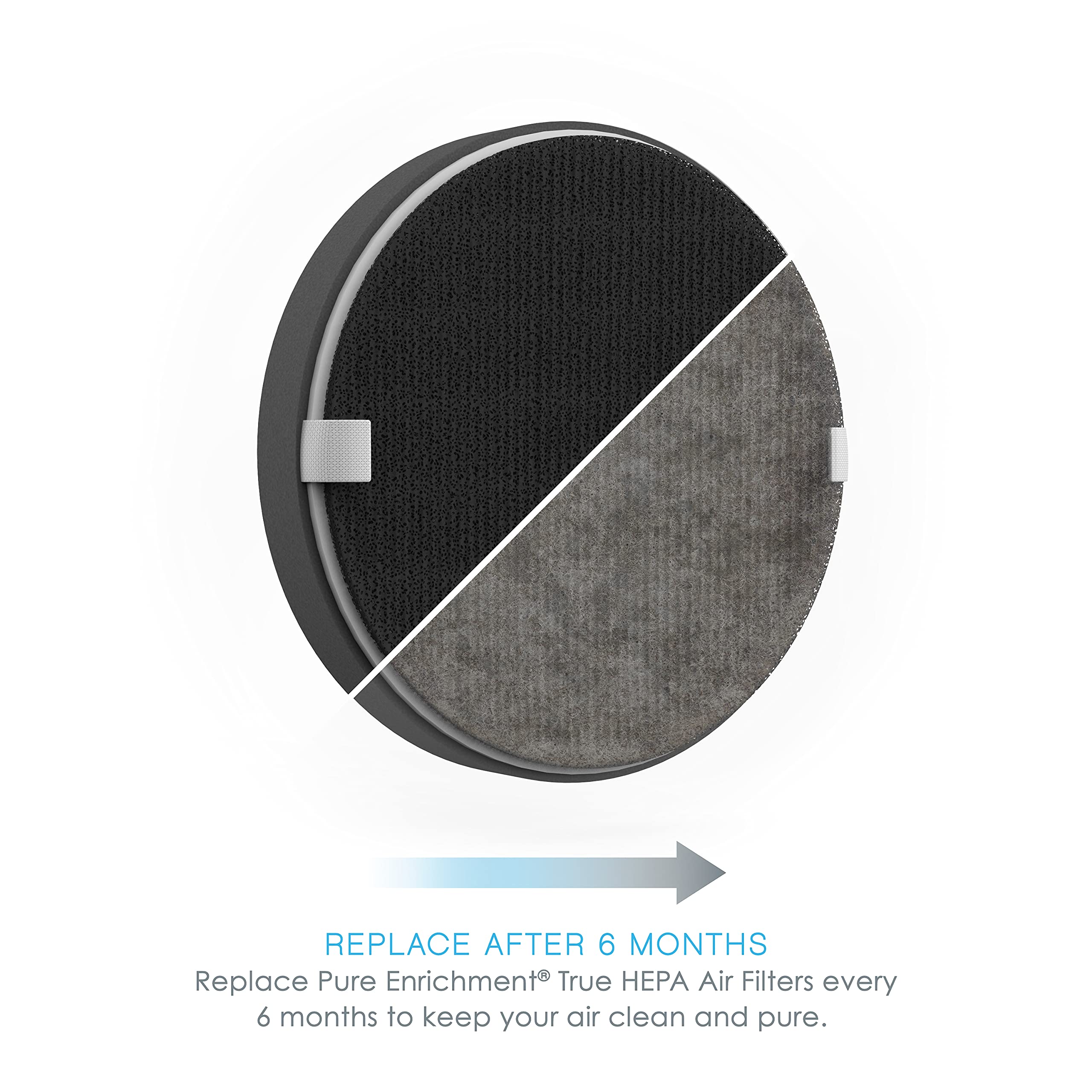 Pure Enrichment Genuine 2-in-1 True HEPA Replacement Filter for The PureZone? Halo Air Purifier (PEAIRDSK)