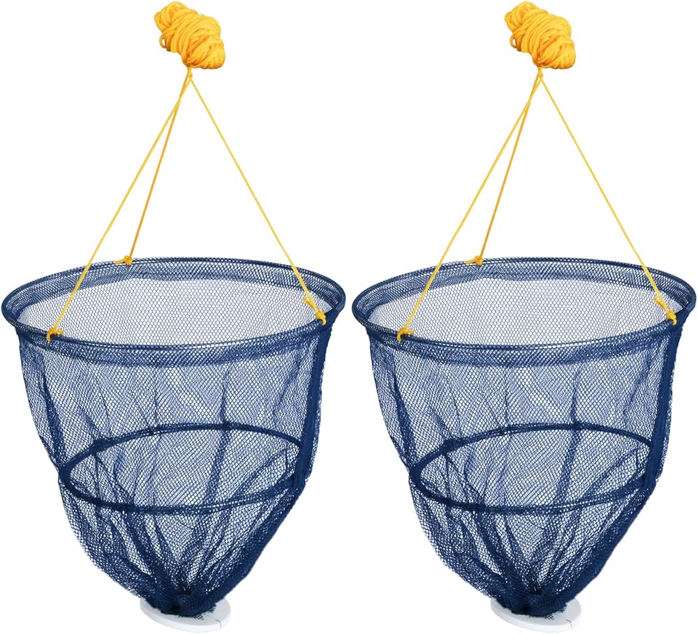 FiNeWaY Set of 2 Crab Drop Net Collapsible Crabbing Kit Rot-Proof Rope
