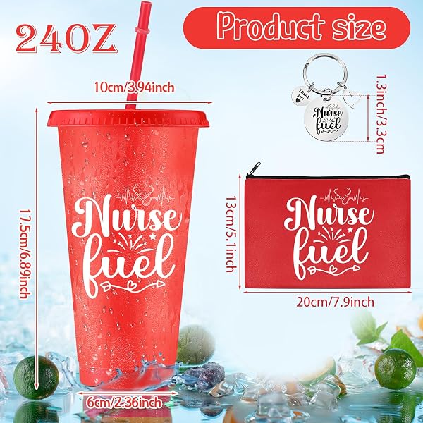 TEENYYOU 90 PCS CNA WEEK GIFTS BULK 2026-24OZ REUSABLE NURSING ASSISTANT APPRECIATION TUMBLERS WITH LIDS & STRAWS, CANVAS MAKEUP BAGS, KEYCHAINS, NURSES GIFTS FOR GRADUATION HOSPITAL STAFF(ELEGANT)