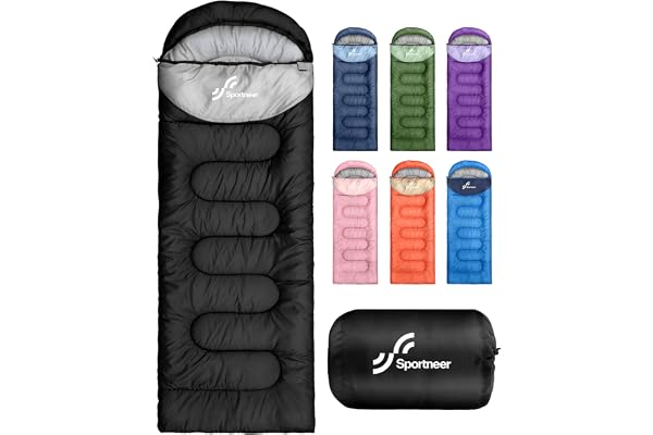 Sportneer Sleeping Bag, 3-4 Seasons Sleeping Bags for Adults Kids Warm Cold Weather Waterproof Lightweight Portable Sleeping