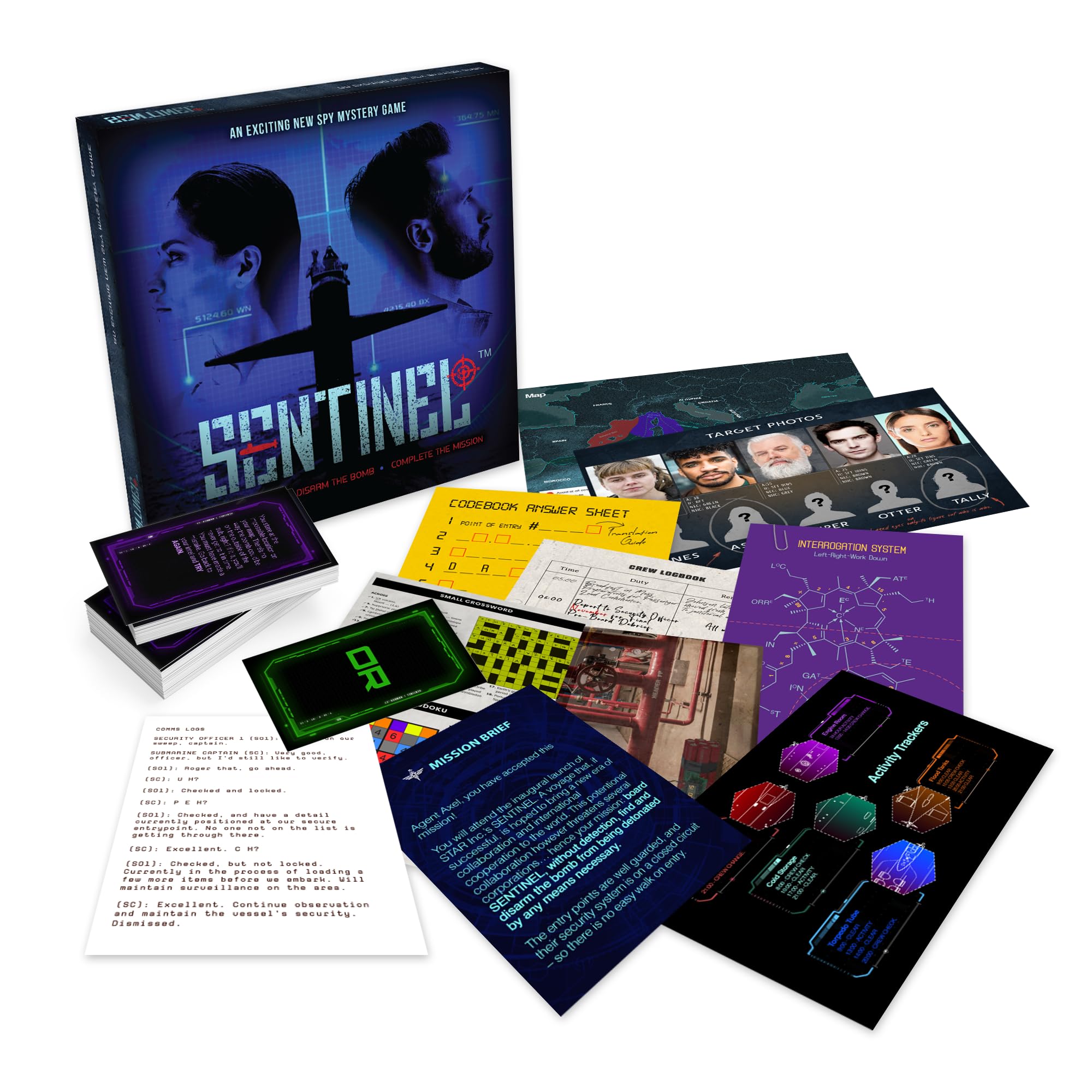 Sentinel – Escape Room Style Spy Mystery Challenge | Solve Logic Puzzles, Crack Codes & Decode Ciphers | 90-Minute Game for Adults & Teens