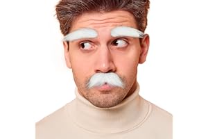 YAN DREAM Fake Mustache and Eyebrows Self Adhesive Fake Facial Hair Novelty Mustaches for Costume Halloween Party