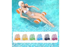 iHansee 6 Pack XL Inflatable Pool Floaties for Adults, 4-in-1 Multi-Purpose Pool Floats Water Hammock (Saddle,Drifter,Lounge 