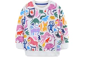 HOMAGIC2WE Toddler Girl Sweatshirt Kids Fall Casual Applique Pullover Cotton Adorable Long Sleeve Shirt Tops