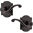 Baldwin Madrina, Entry Door Handle Reversible Lever with Keyed Lock Featuring SmartKey Re-key Technology, in Venetian Bronze