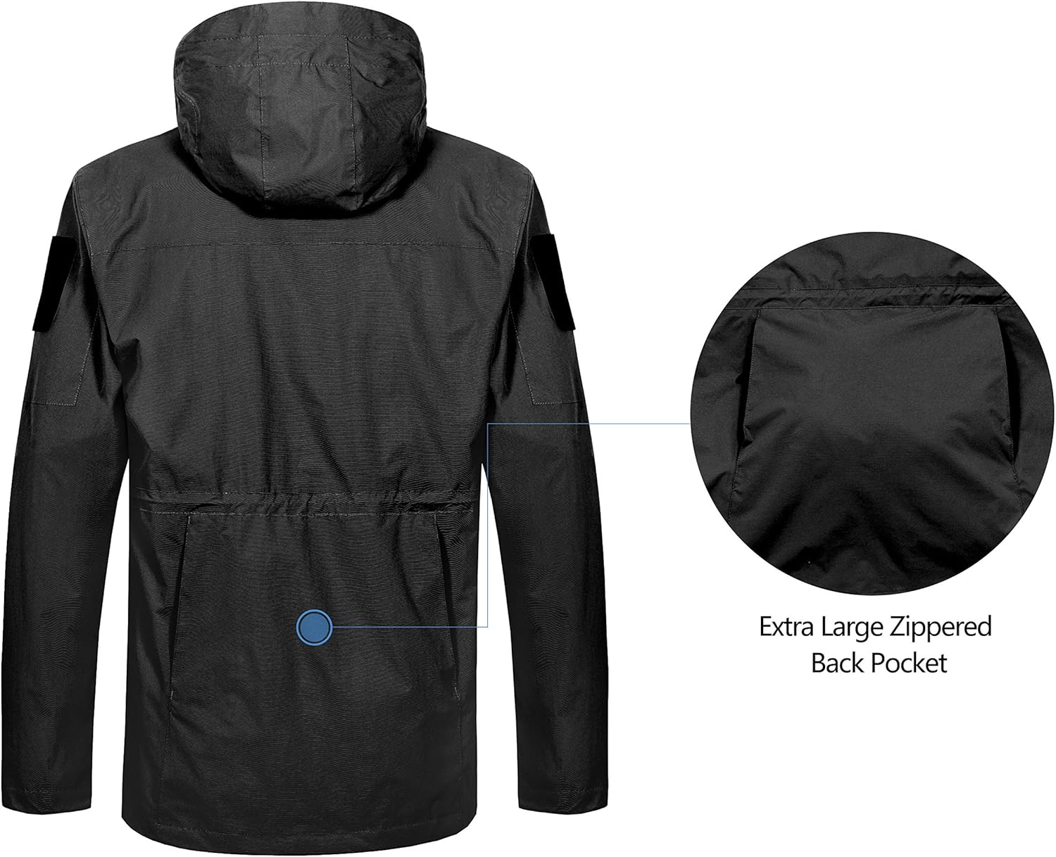 Little Donkey Andy Men's Waterproof Work Rain Jacket 12 Pockets Lightweight Outdoor Hiking Windbreaker Rain Coat: Clothing