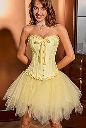 SZIVYSHI Yellow Corset Top for Women - Overbust