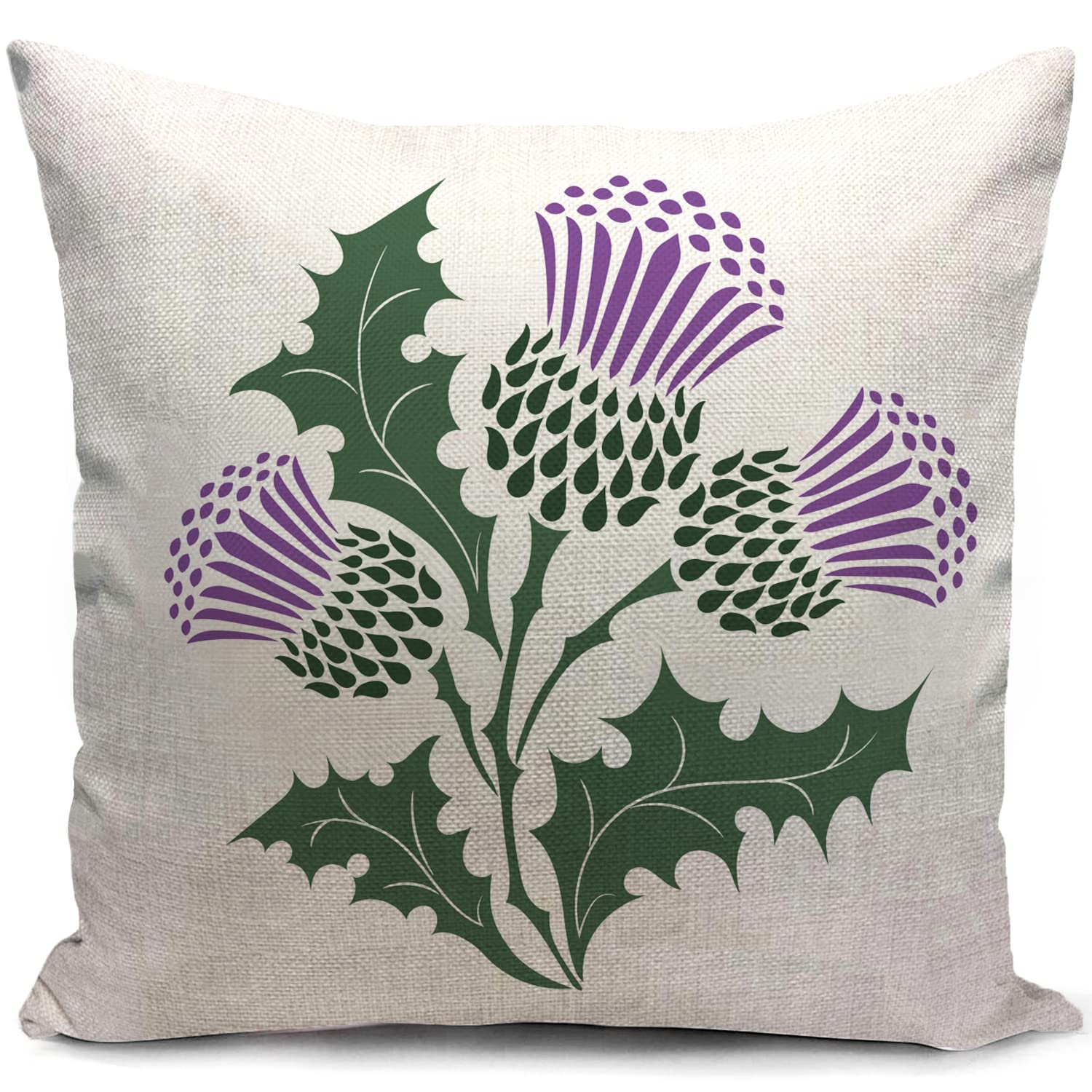 HUASHUZI Cushion Cover Flower of Scotland Scottish Gifts for Women Men Thistle Purple Outdoor Throw Pillow Case Home Decorate for Livingroom Couch Bed Sofa Decor Pillow Case 18"x18"(45x45cm)