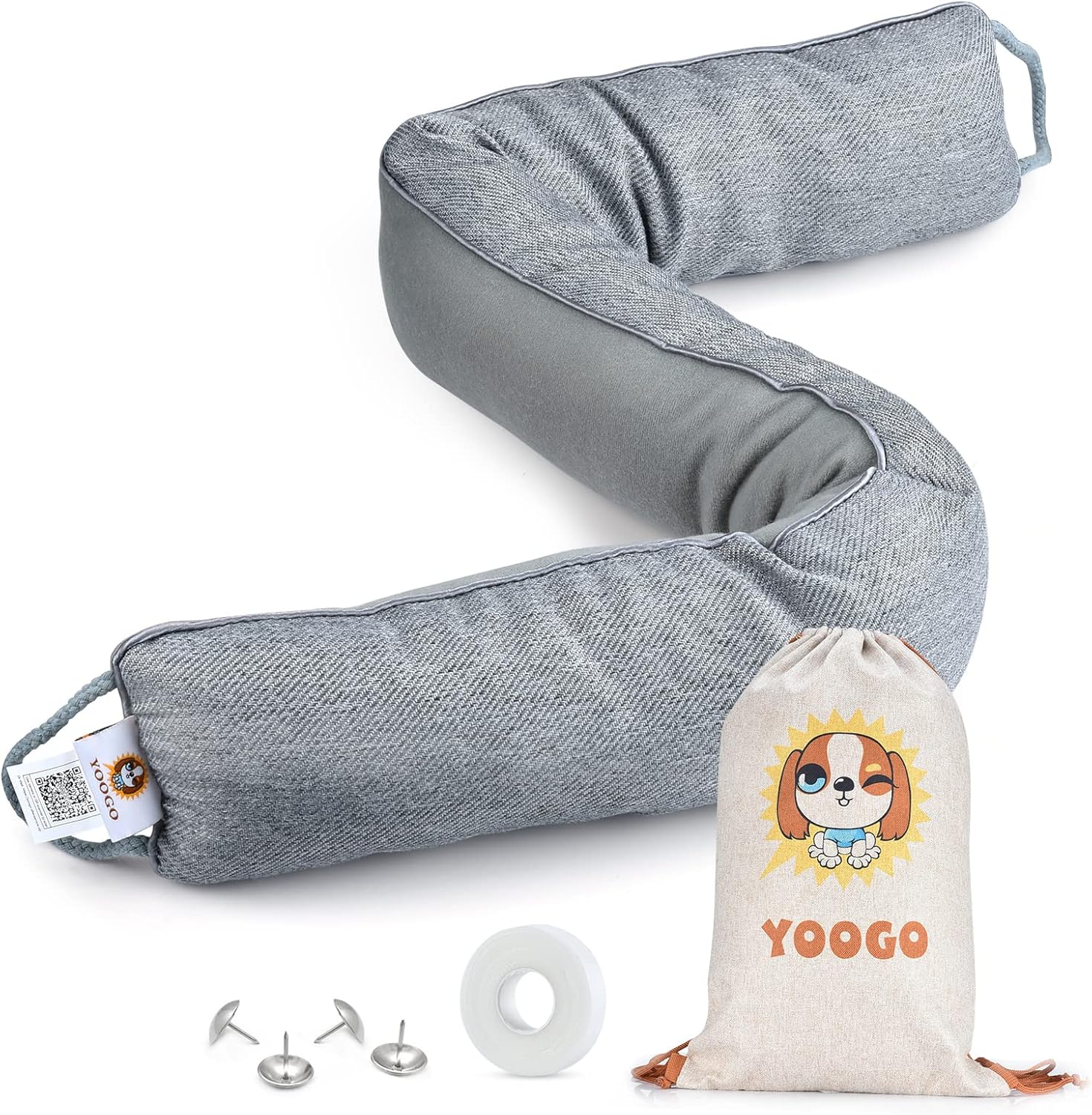 Draft Stoppers - YOOGO Door Draft Stopper - Water Resistant Noise Breeze Cold Air Under Door Blocker, Machine Washable Sound Proof Draft Guard, Door Snake Draft Stopper with Large Storage Bag (36 in Water Resistant)