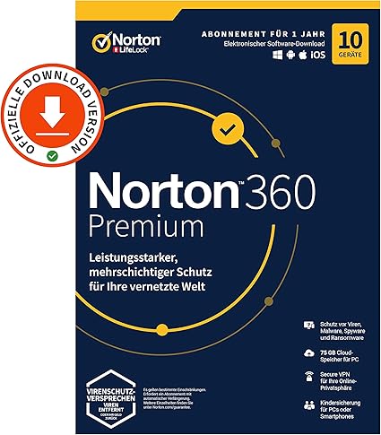 Norton 360 Premium 2020 10 Gerate Antivirus Secure Vpn